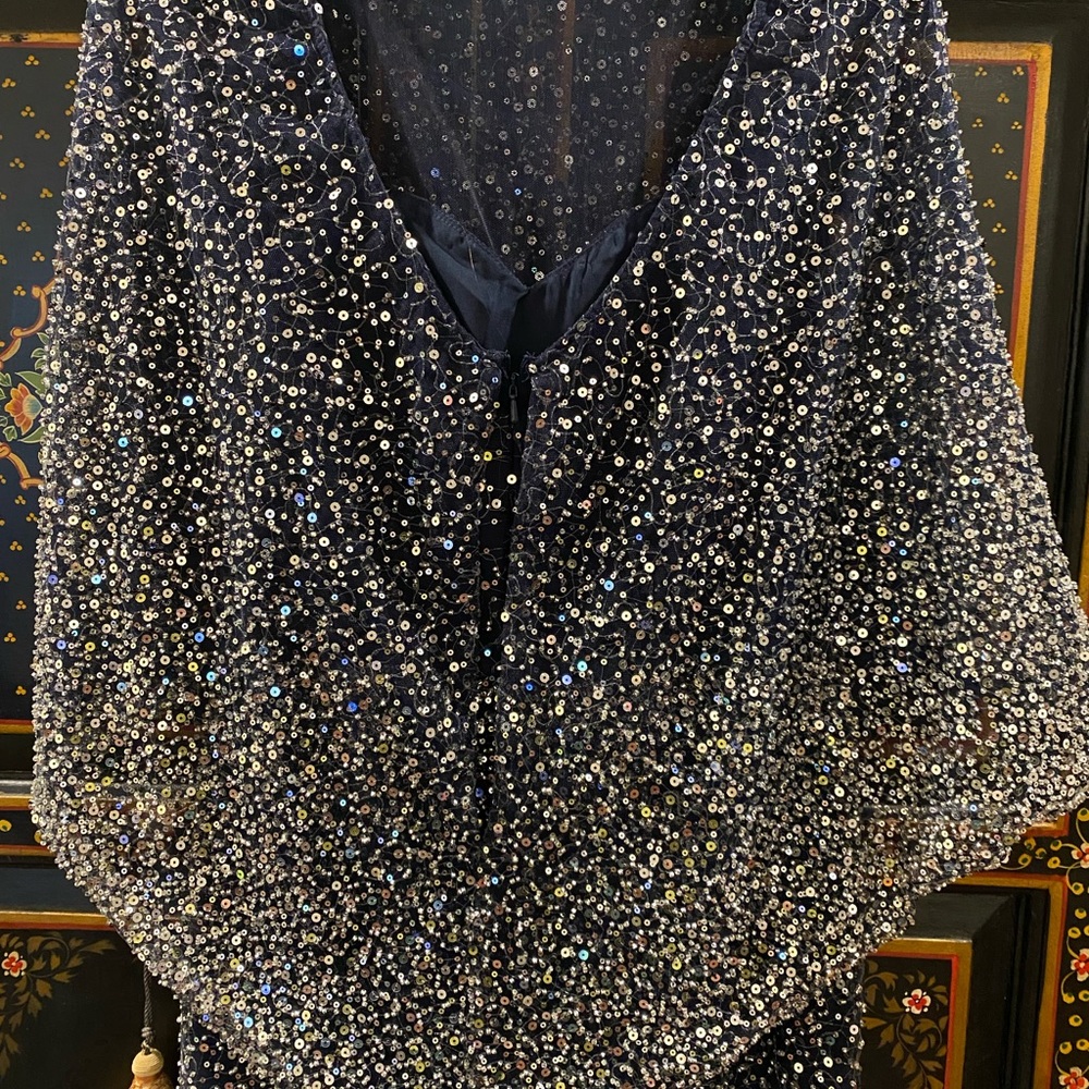 Rickie Freeman for Teri Jon Black and Silver Gown - Picture 6 of 10